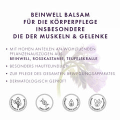 Beinwell Balsam (Beinwellsalbe) mit 100% natürlichem Beinwellextrakt zur Pflege von Muskeln und Gelenken