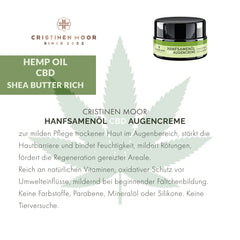 Augencreme mit Hanfsamenöl und Cannabidiol (CBD) plus niedermolekulare Hyaluronsäure | Naturkosmetik